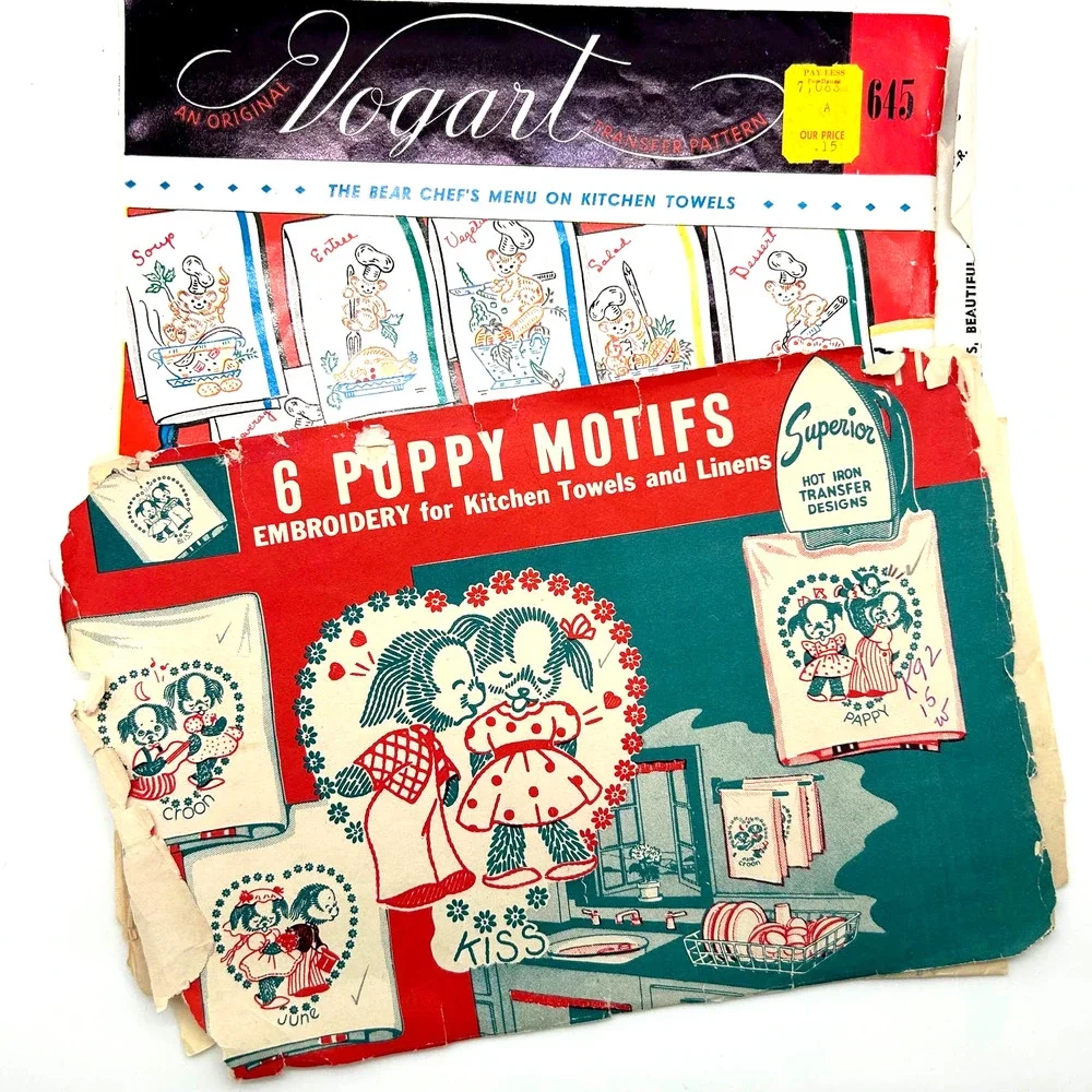 Vogart And Superior Vintage Hot Iron Transfers Lot Of 2‎